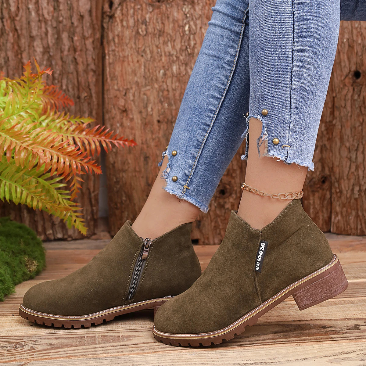 Botines de mujer con suela gruesa: cómodos, cálidos y perfectos para nieve y otoño-invierno, disponibles en tallas grandes - Kumo Rose™
