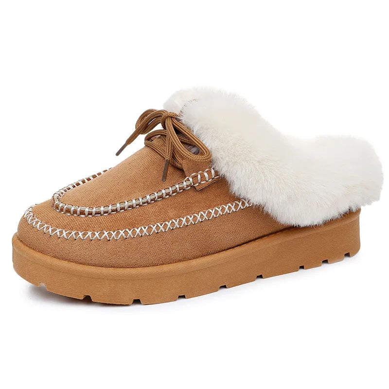 Botas de lana para mujer talla grande: suela gruesa, punta redonda y cómodas para otoño e invierno - Kumo Rose™