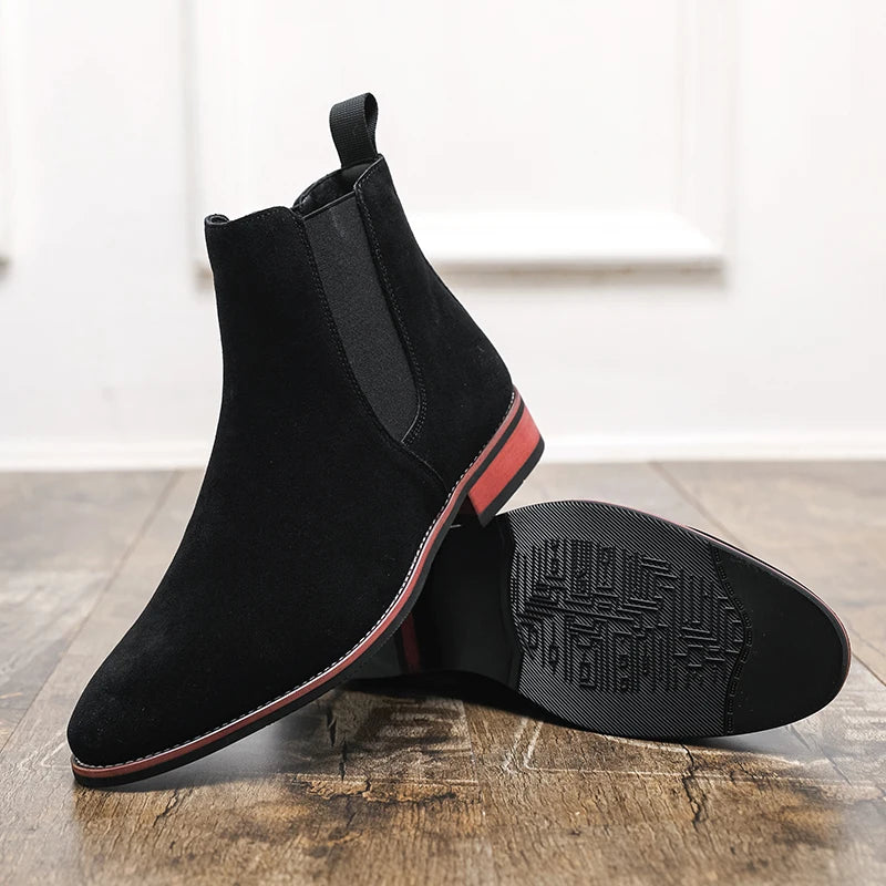 Botines Chelsea de gamuza para hombre: estilo británico, casual y fácil de calzar. Perfectos para el invierno - Kumo Rose™
