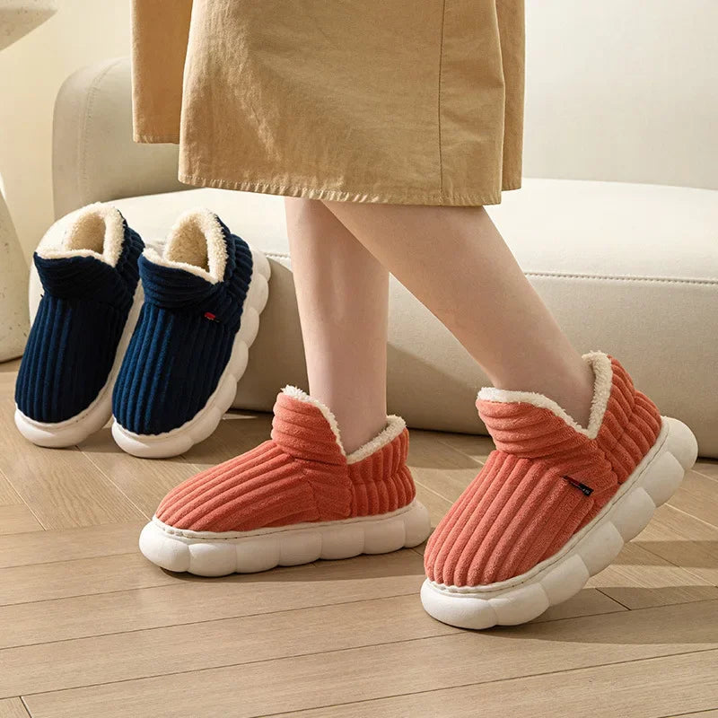 Pantuflas de algodón para otoño e invierno: suela acolchada, cálidas y cómodas, ideales para uso en casa - Kumo Rose™