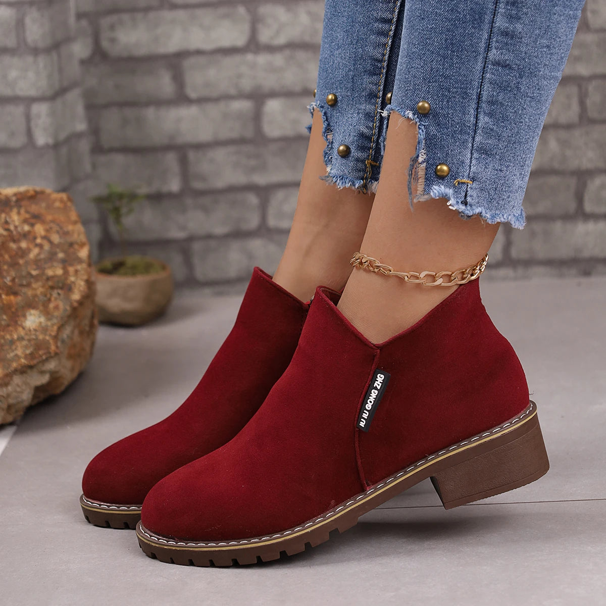 Botines de mujer con suela gruesa: cómodos, cálidos y perfectos para nieve y otoño-invierno, disponibles en tallas grandes - Kumo Rose™