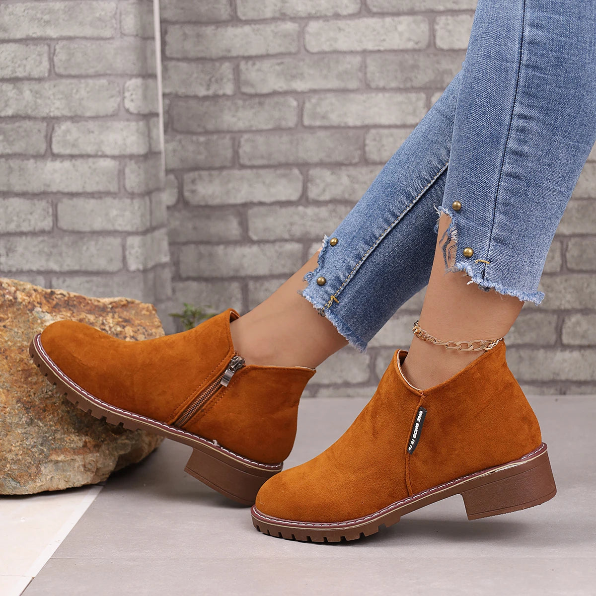 Botines de mujer con suela gruesa: cómodos, cálidos y perfectos para nieve y otoño-invierno, disponibles en tallas grandes - Kumo Rose™