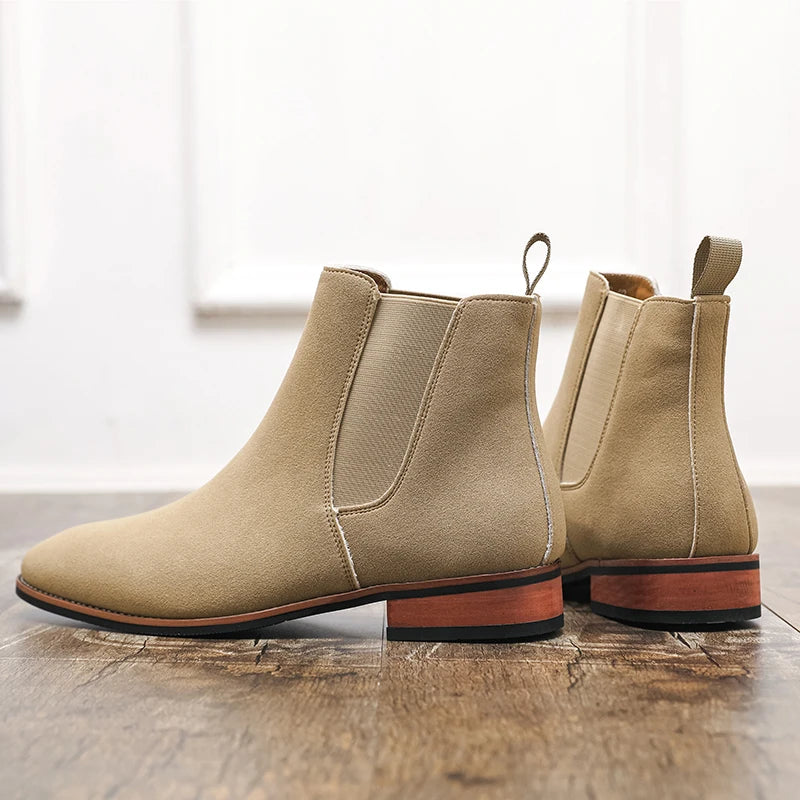 Botines Chelsea de gamuza para hombre: estilo británico, casual y fácil de calzar. Perfectos para el invierno - Kumo Rose™