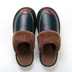 Pantuflas de invierno para hombre: cuero impermeable, interior de felpa gruesa, ideal para casa - Kumo Rose™