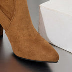 Botas altas plisadas con punta fina y tacón ancho: cómodas, modernas y perfectas para lucir en fiestas - Kumo Rose™
