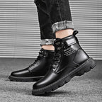 Botines de cuero para hombre: estilo motociclista, impermeables, antideslizantes y cómodos para uso diario - Kumo Rose™