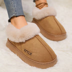 Botines de invierno para mujer: interior de lana, plataforma cómoda y estilo cálido para casa o exterior - Kumo Rose™