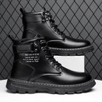 Botines de cuero para hombre: estilo motociclista, impermeables, antideslizantes y cómodos para uso diario - Kumo Rose™