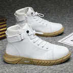 Botines de cuero para hombre: estilo motociclista, impermeables, antideslizantes y cómodos para uso diario - Kumo Rose™