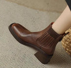 Botines Chelsea de tacón ancho: estilo francés, punta cuadrada y efecto estilizador. Ideales para otoño e invierno- Kumo Rose™