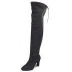 Botas altas sobre la rodilla para mujer: tejido elástico, punta puntiaguda y tacón alto, elegantes para otoño e invierno - Kumo Rose™
