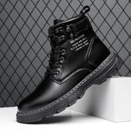 Botines de cuero para hombre: estilo motociclista, impermeables, antideslizantes y cómodos para uso diario - Kumo Rose™