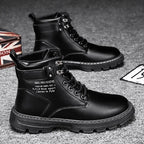 Botines de cuero para hombre: estilo motociclista, impermeables, antideslizantes y cómodos para uso diario - Kumo Rose™